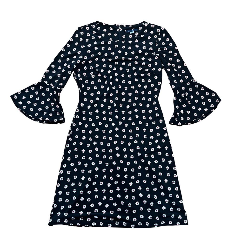 Tommy Hilfiger Floral Bell Sleeve Mini Dress Black | 2